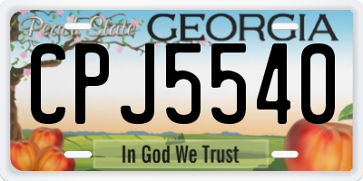 GA license plate CPJ5540