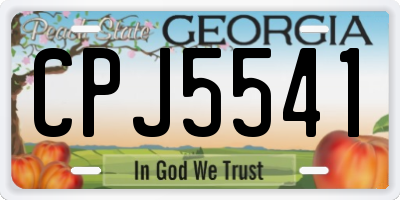 GA license plate CPJ5541