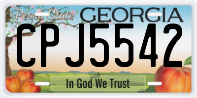 GA license plate CPJ5542