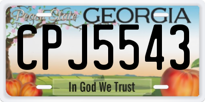 GA license plate CPJ5543
