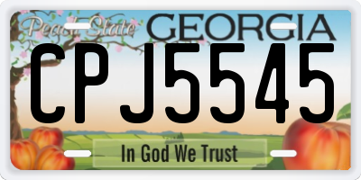 GA license plate CPJ5545