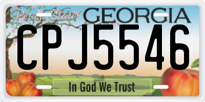 GA license plate CPJ5546