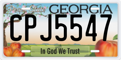 GA license plate CPJ5547