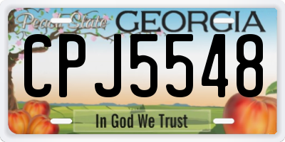 GA license plate CPJ5548