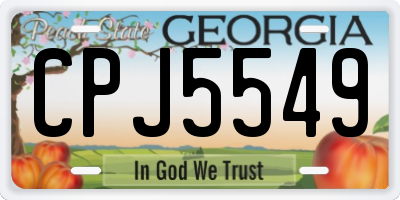GA license plate CPJ5549