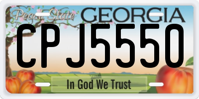 GA license plate CPJ5550