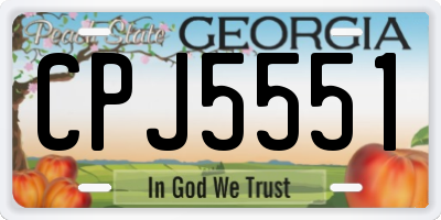 GA license plate CPJ5551