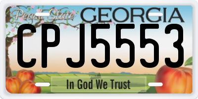 GA license plate CPJ5553