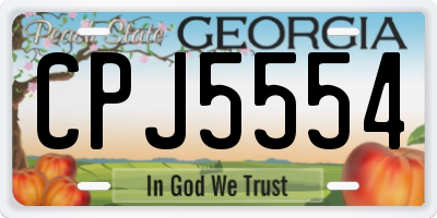 GA license plate CPJ5554