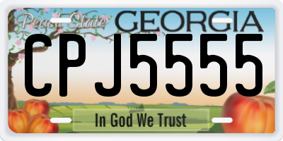 GA license plate CPJ5555