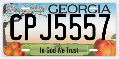 GA license plate CPJ5557