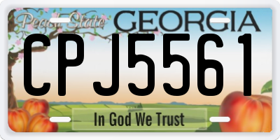 GA license plate CPJ5561