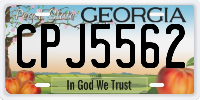 GA license plate CPJ5562