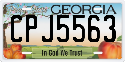 GA license plate CPJ5563