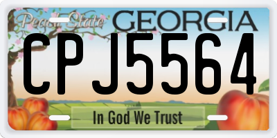 GA license plate CPJ5564