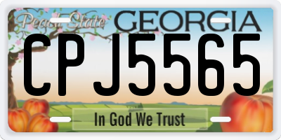 GA license plate CPJ5565