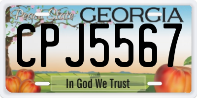 GA license plate CPJ5567