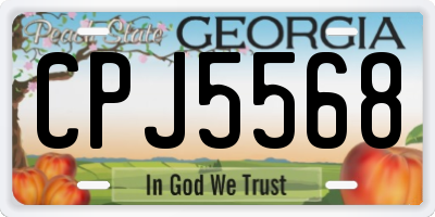 GA license plate CPJ5568