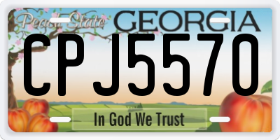 GA license plate CPJ5570