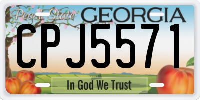GA license plate CPJ5571