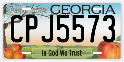 GA license plate CPJ5573