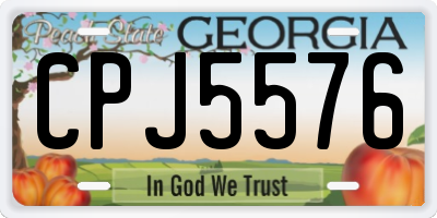 GA license plate CPJ5576