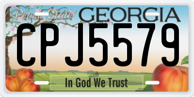 GA license plate CPJ5579