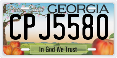 GA license plate CPJ5580