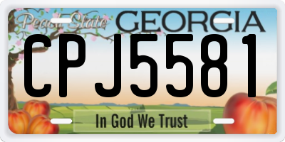 GA license plate CPJ5581
