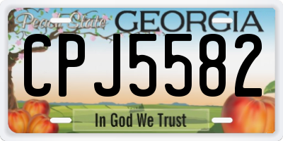 GA license plate CPJ5582