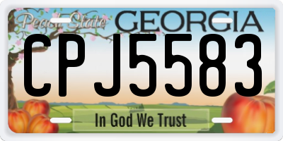 GA license plate CPJ5583