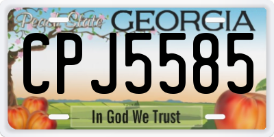 GA license plate CPJ5585