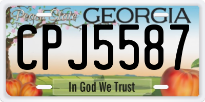 GA license plate CPJ5587