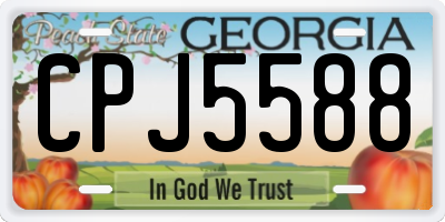 GA license plate CPJ5588