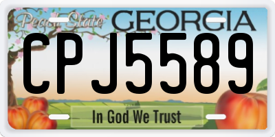 GA license plate CPJ5589