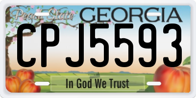 GA license plate CPJ5593
