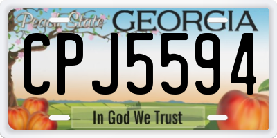 GA license plate CPJ5594