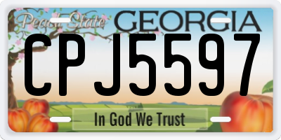 GA license plate CPJ5597