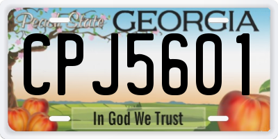 GA license plate CPJ5601