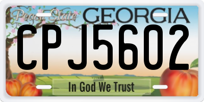 GA license plate CPJ5602