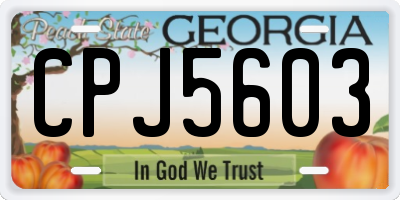 GA license plate CPJ5603