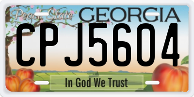 GA license plate CPJ5604