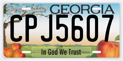 GA license plate CPJ5607