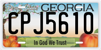 GA license plate CPJ5610