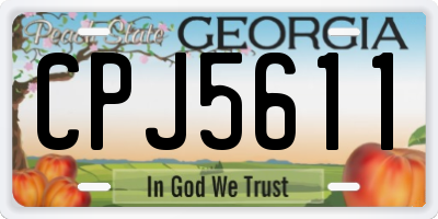 GA license plate CPJ5611