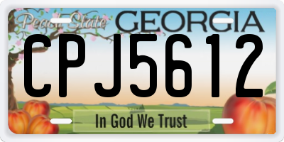 GA license plate CPJ5612