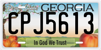 GA license plate CPJ5613