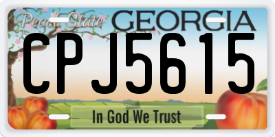 GA license plate CPJ5615