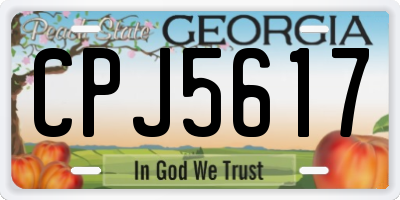 GA license plate CPJ5617