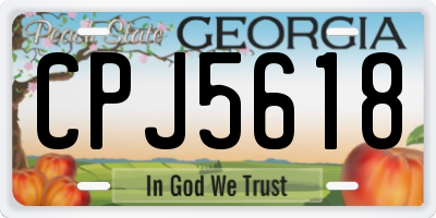 GA license plate CPJ5618